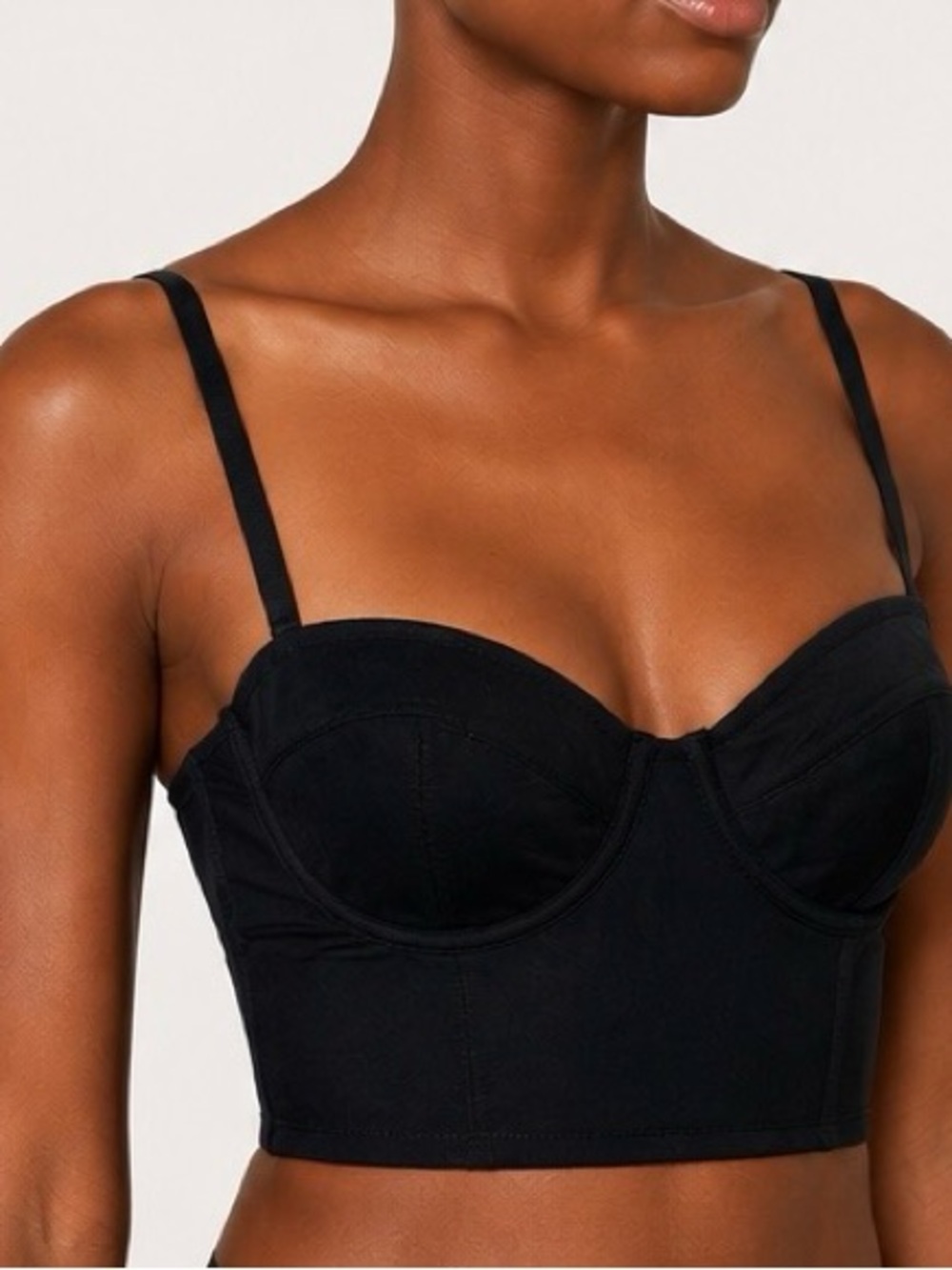 NEW Cosabella Soire Confidence Cropped Bustier Bra Black Size 2 (34B)